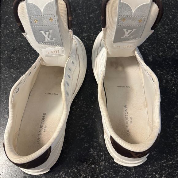 Louis Vuitton White and Brown Sneakers - Picture 8 of 9